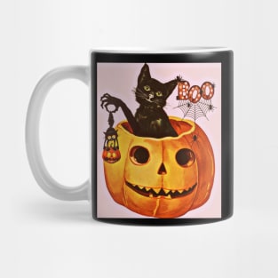 Black Cat Inside Jack O Lantern Mug